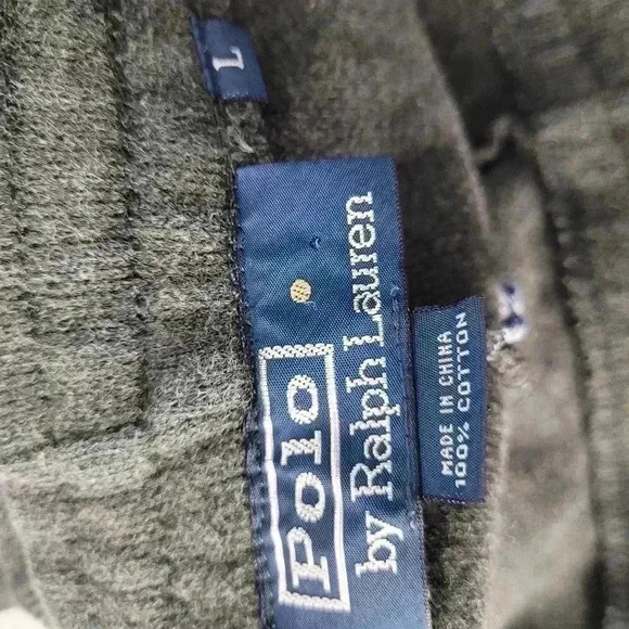 Polo Ralph Lauren sweatpants 100% cotton gray pockets 28" Inseam size Lg - Picture 5 of 7